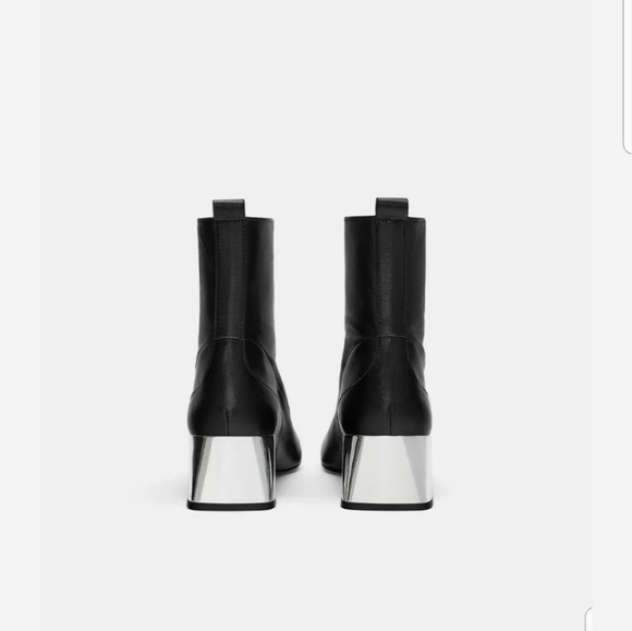 Zara Zip  - Up Leather Ankle Boots - Picture 6 of 7